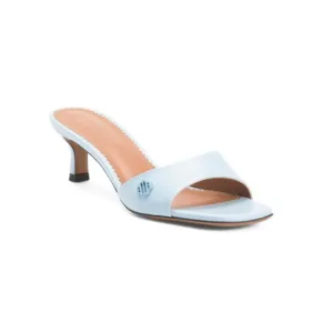 MAJE Light Blue Made In Portugal Leather Fima Kitten Heeled Sandals