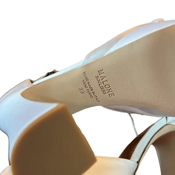 Malone Souliers Yurkia Crystal Platform Sandals Block Heel Open Toe NEW EU 39