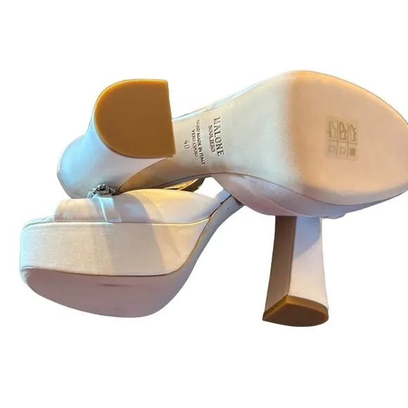 Malone Souliers Yurkia Crystal Platform Sandals Block Heel Open Toe NEW EU 40