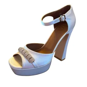 Malone Souliers Yurkia Crystal Platform Sandals Block Heel Open Toe NEW EU 40