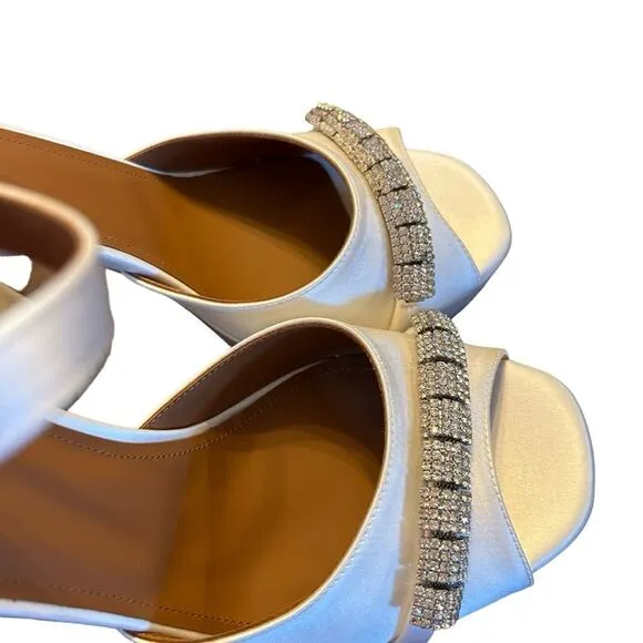Malone Souliers Yurkia Crystal Platform Sandals Block Heel Open Toe NEW EU 40