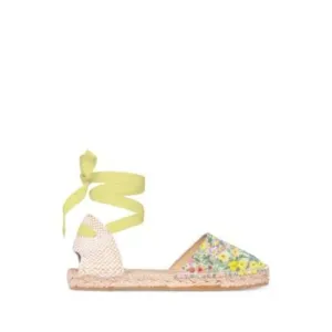 MANEBI LoveShackFancy Womens Green  Platform Leather Espadrille Shoes 41