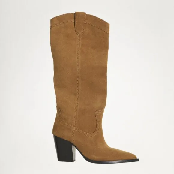 Mango Suede Cowboy Boots