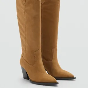 Mango Suede Cowboy Boots