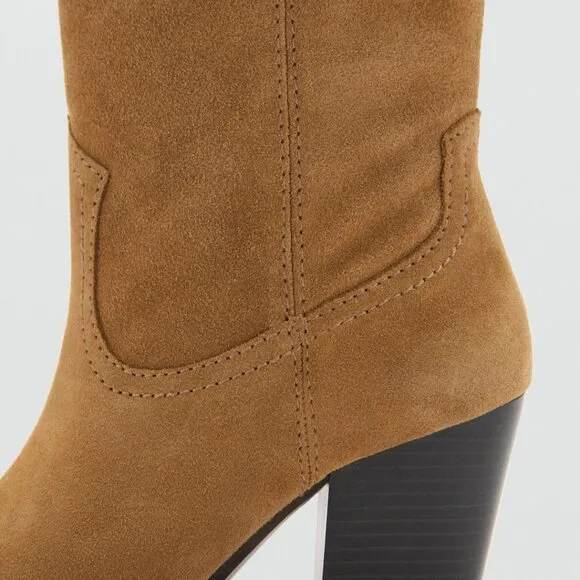 Mango Suede Cowboy Boots