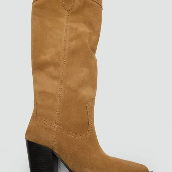 Mango Suede Cowboy Boots