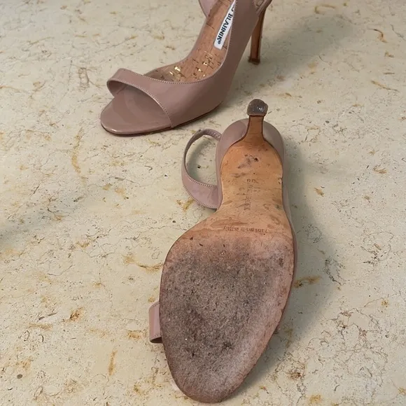 Manolo Blahnik nude heels