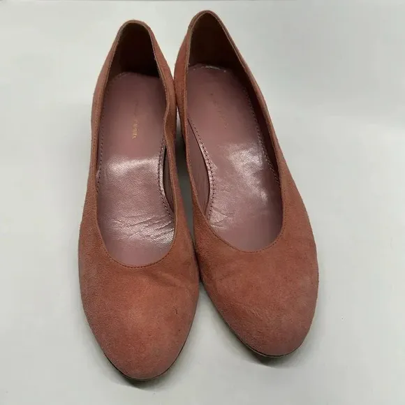 Mansur Gavriel Suede Ballerina Heels Pumps Shoes Light Pink Size 36.5 US 6.5