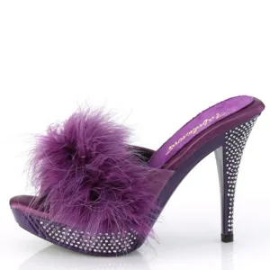 Marabou Rhinestone High Heel Shoes