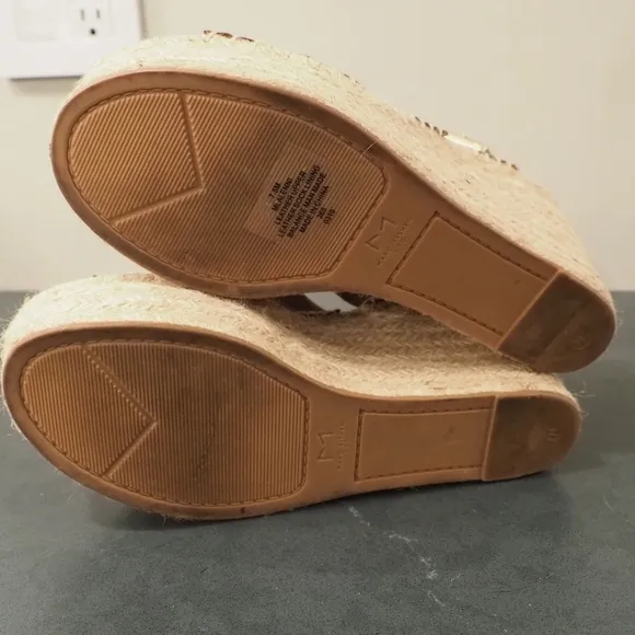 Marc Fisher 7.5 lalenni brown leather espadrille