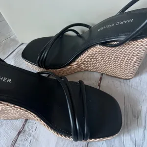 Marc Fisher braided wedge ankle strap sandals