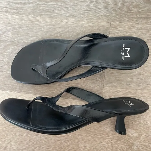Marc Fisher Dahila Kitten Heel Leather Women's Sandals
