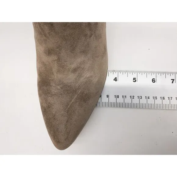 Marc Fisher Giana Tan Suede Pointed Toe Block Heel Mid Calf Boots 8.5 Women's