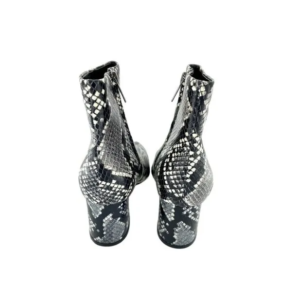 Marc Fisher Jarli Snake Print Leather Pointed Toe Ankle Boots SZ 6.5 New