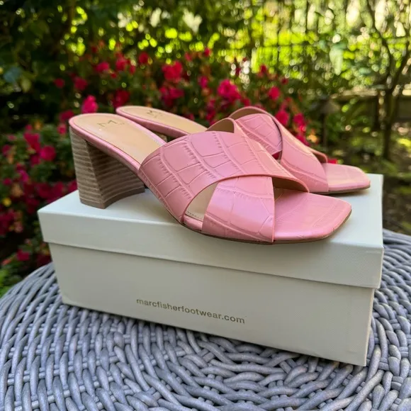 Marc Fisher LTD Saydi Slide Sandal Pink Sz 7.5