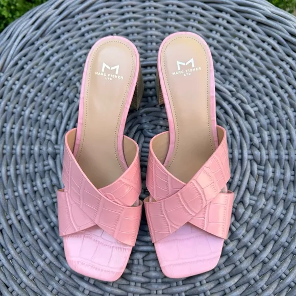 Marc Fisher LTD Saydi Slide Sandal Pink Sz 7.5