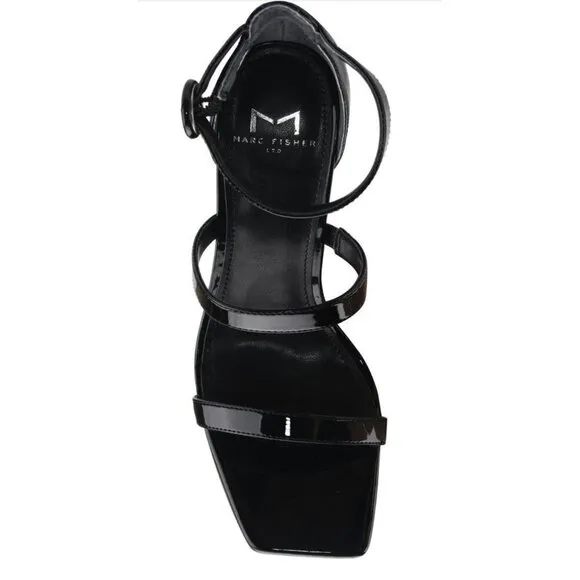 Marc Fisher Platform Sandals Frita Strappy Black Heel Platforms Size 9.5 NEW