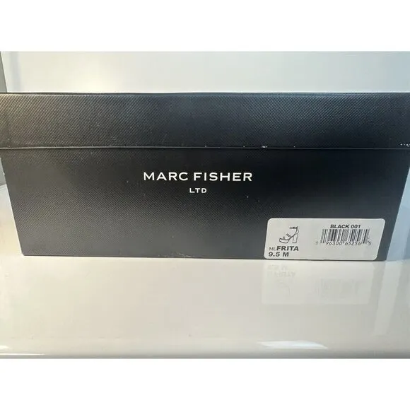 Marc Fisher Platform Sandals Frita Strappy Black Heel Platforms Size 9.5 NEW