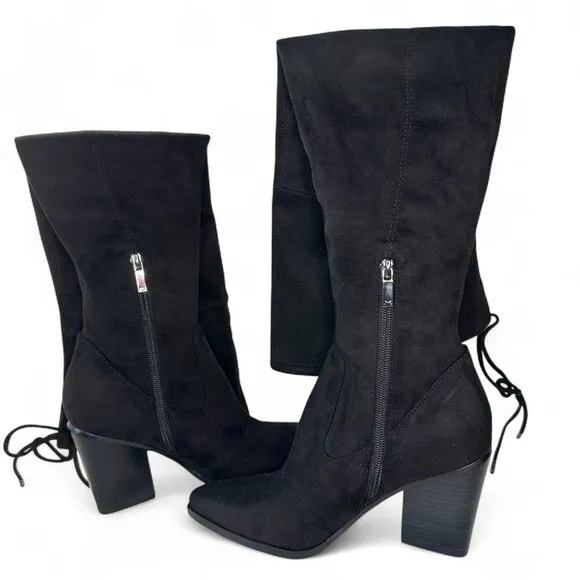 Marc Fisher Women's Black Over the Knee Okun Pointed Toe Boot NEW IN BOX