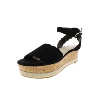Marc Fisher Womens Faitful Suede Cork Wedge Sandals- 8