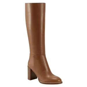 Marc Fisher Women's Gabey Round Toe Block Heel Boots Brown Size 5 1/2