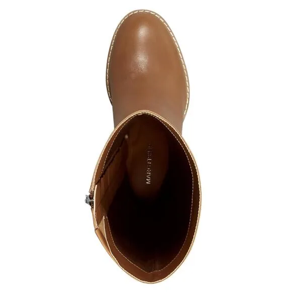 Marc Fisher Women's Gabey Round Toe Block Heel Boots Brown Size 5 1/2