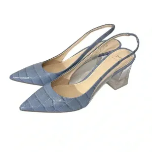 Marc Fisher Zudi blue clear heel slingback sandals size 8.5