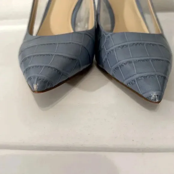 Marc Fisher Zudi blue clear heel slingback sandals size 8.5