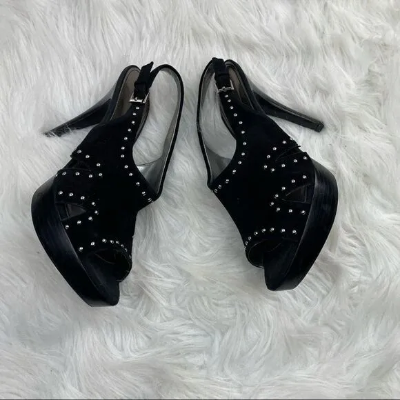 Marc Fisher Teron Suede Studded Platform Slingback Heels