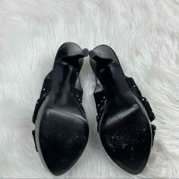 Marc Fisher Teron Suede Studded Platform Slingback Heels