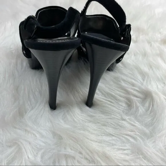 Marc Fisher Teron Suede Studded Platform Slingback Heels