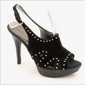 Marc Fisher Teron Suede Studded Platform Slingback Heels