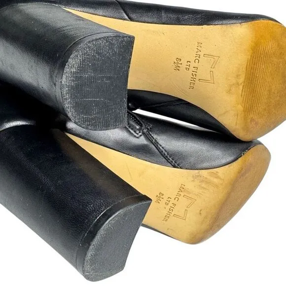 Marc Fisher ulani black leather pointed toe ankle boots size 8.5