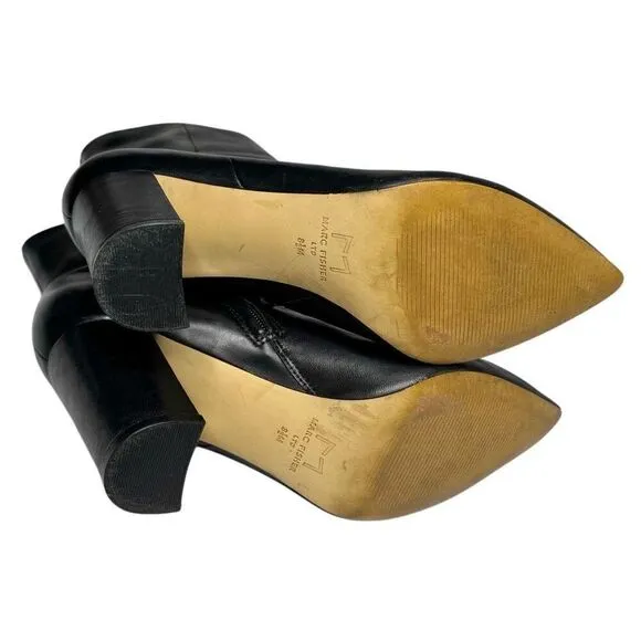Marc Fisher ulani black leather pointed toe ankle boots size 8.5