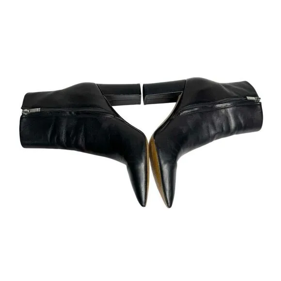 Marc Fisher ulani black leather pointed toe ankle boots size 8.5