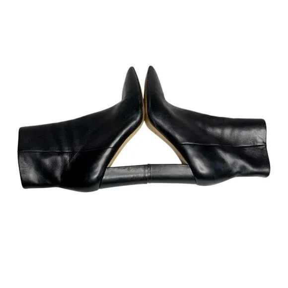 Marc Fisher ulani black leather pointed toe ankle boots size 8.5