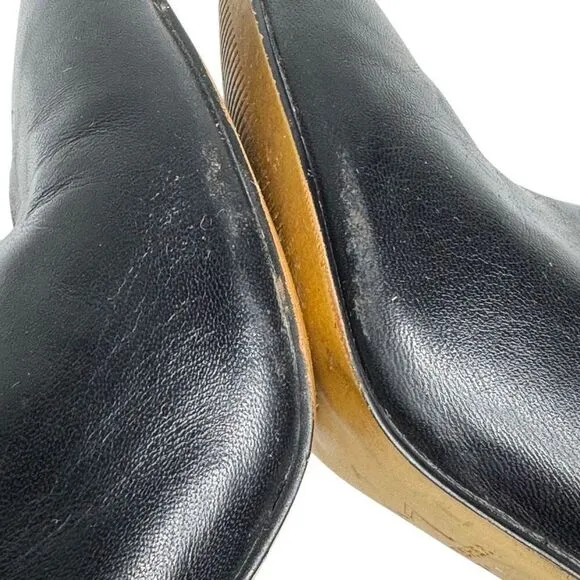 Marc Fisher ulani black leather pointed toe ankle boots size 8.5