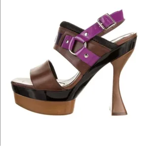 Marni slingback horse-bitplatform unique color block leather 8.5