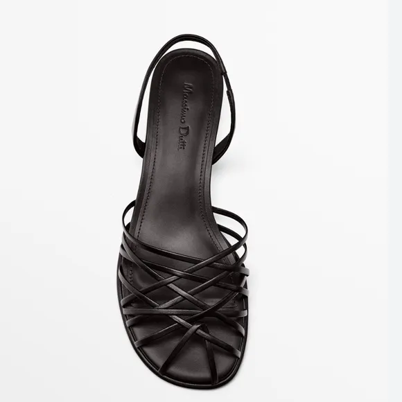 Massimo Dutti NWT high heel sandals with multiple straps black 1624/450