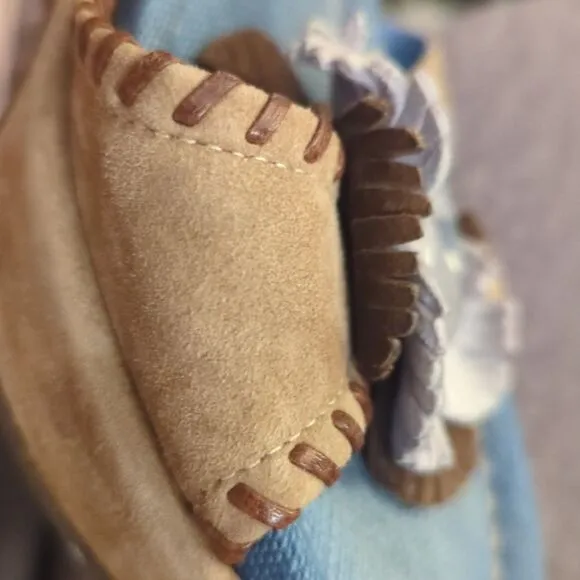 Materia Prima tan suede wedge sandals with flower details