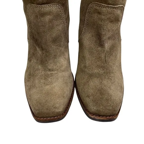 Matisse Galveston Womens Boots Western Suede Block Heel Pull Up Taupe Size‎ 9.5
