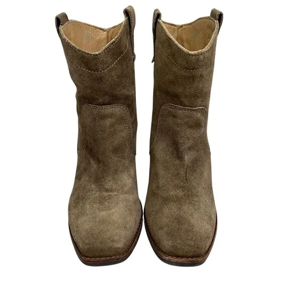 Matisse Galveston Womens Boots Western Suede Block Heel Pull Up Taupe Size‎ 9.5