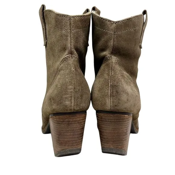 Matisse Galveston Womens Boots Western Suede Block Heel Pull Up Taupe Size‎ 9.5