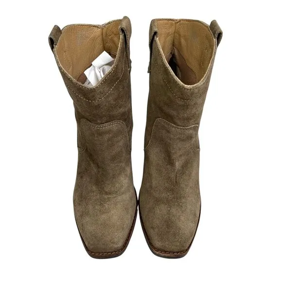 Matisse Galveston Womens Boots Western Suede Block Heel Pull Up Taupe Size‎ 9.5