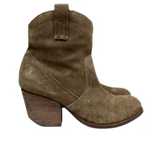 Matisse Galveston Womens Boots Western Suede Block Heel Pull Up Taupe Size‎ 9.5