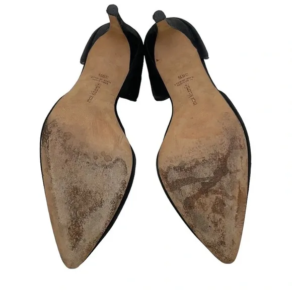 Max Kibardin Shoes Pumps Black Leather Heels Size 38.5 38 1/2