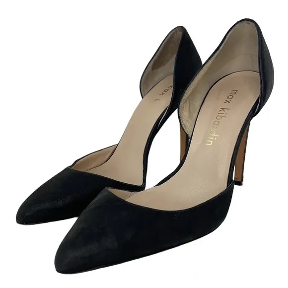 Max Kibardin Shoes Pumps Black Leather Heels Size 38.5 38 1/2