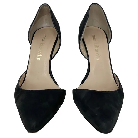Max Kibardin Shoes Pumps Black Leather Heels Size 38.5 38 1/2