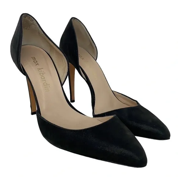 Max Kibardin Shoes Pumps Black Leather Heels Size 38.5 38 1/2