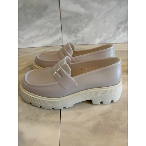 Melissa Women’s Royal Loafers Chunky Platform Shoes Tan Beige Size 10 NIB